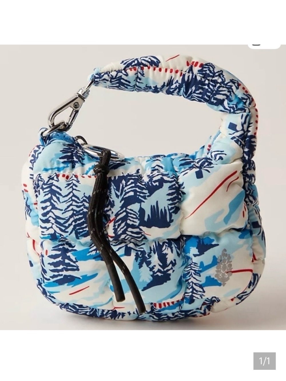 FP Movement Printed Micro Pouch Shoulder Bag - Blue Pattern NWT Alpine pattern